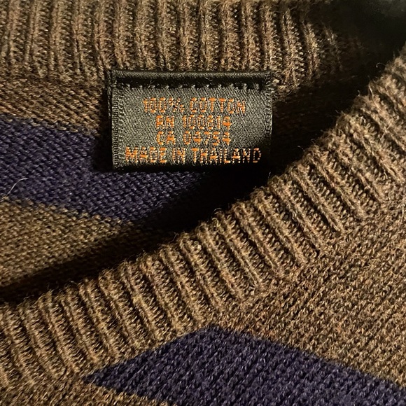 NWOT Rare Vintage Ben Sherman Blue and Brown Striped Sweater. Men’s Size 2XL - Picture 5 of 6